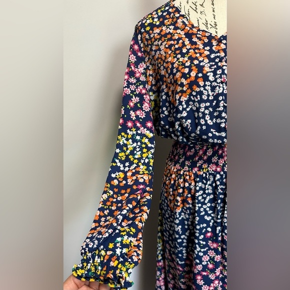 👗 Nanette Lepore Asymmetrical Dress - Navy Blue Floral (Size US 2, UK 6) 🌸 - Picture 8 of 13